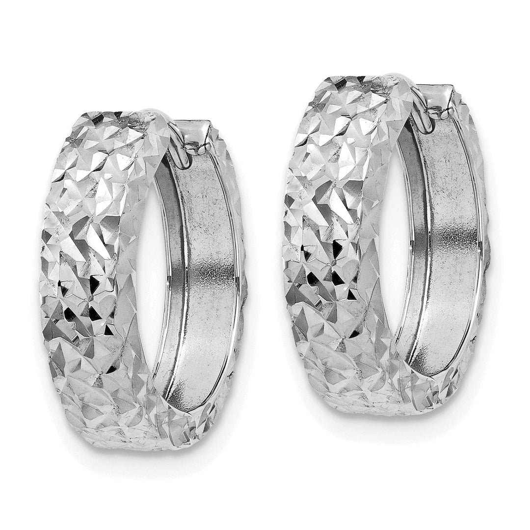14k White Gold Polished Hoop Earrings