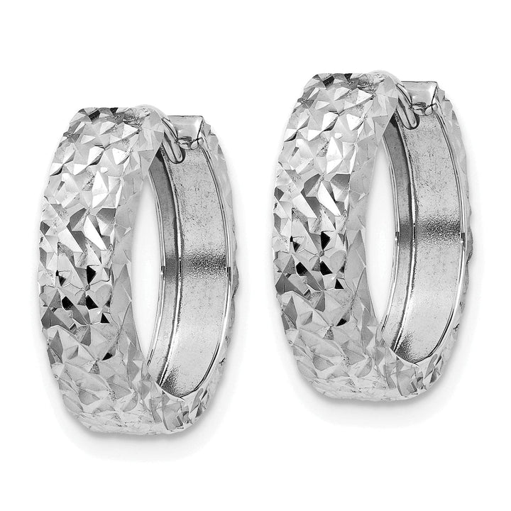 14k White Gold Polished Hoop Earrings