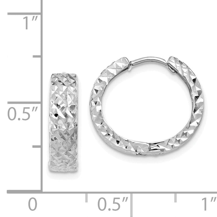 14k White Gold Polished Hoop Earrings