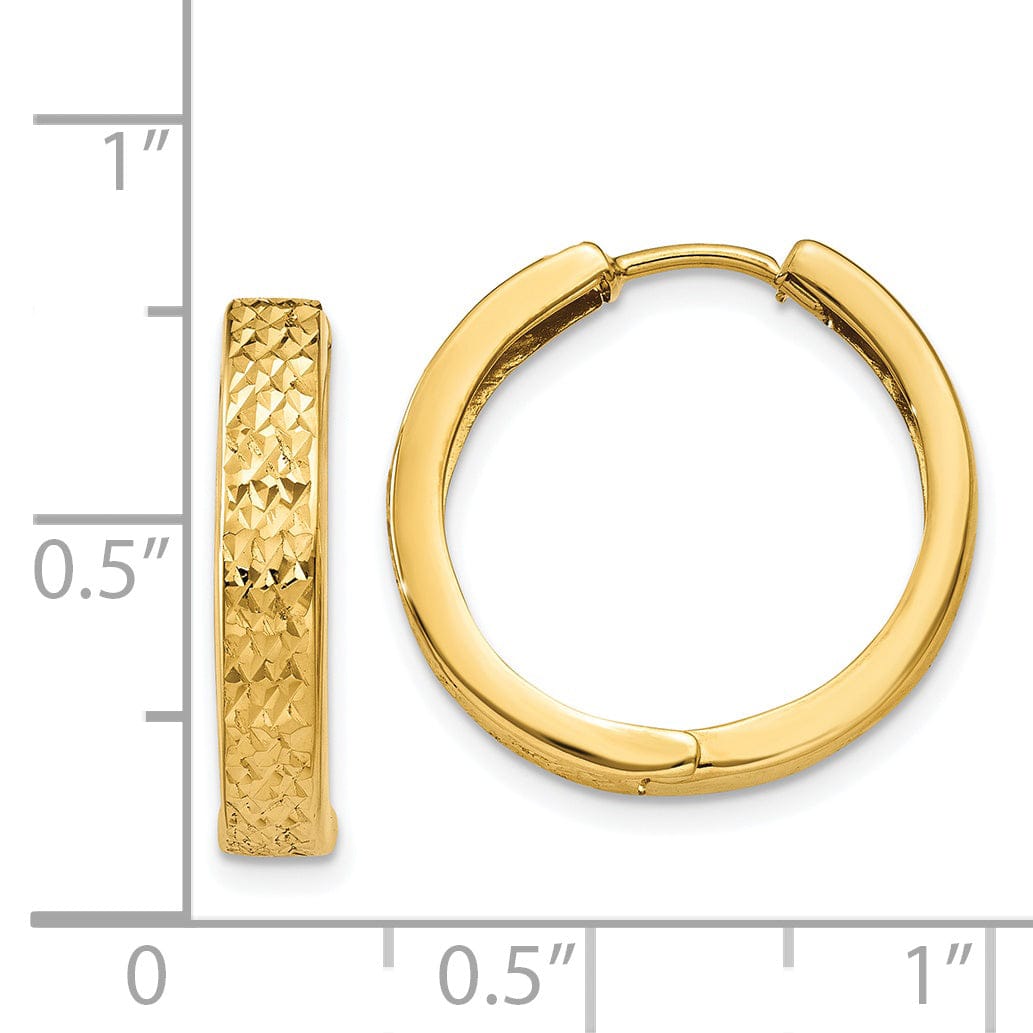 14k Yellow Gold Polished Hoop Earrings