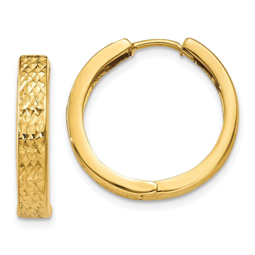 14k Yellow Gold Polished Hoop Earrings