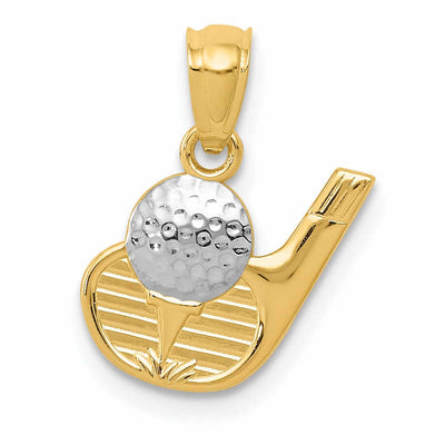 14 Two Tone Gold Golf Ball Tee Club Ball Charm