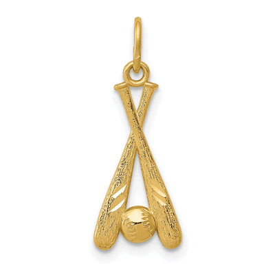 14k Yellow Gold Baseball Bats and Ball Pendant at $ 53.07 only from Jewelryshopping.com