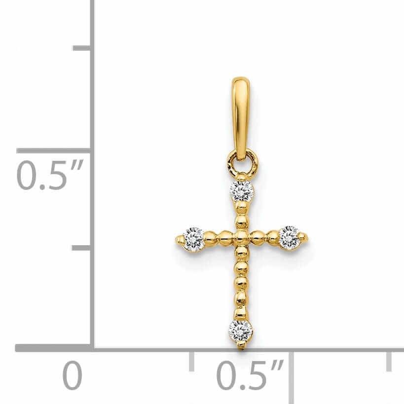 14k CZ Childrens Cross Pendant