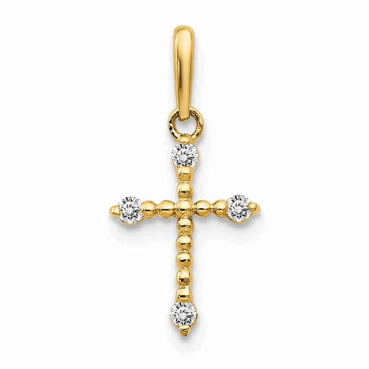 14k CZ Childrens Cross Pendant