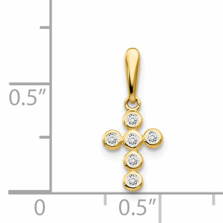 14k CZ Childrens Cross Pendant