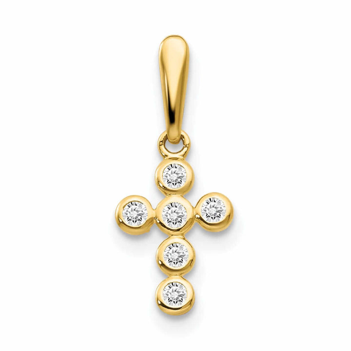 14k CZ Childrens Cross Pendant