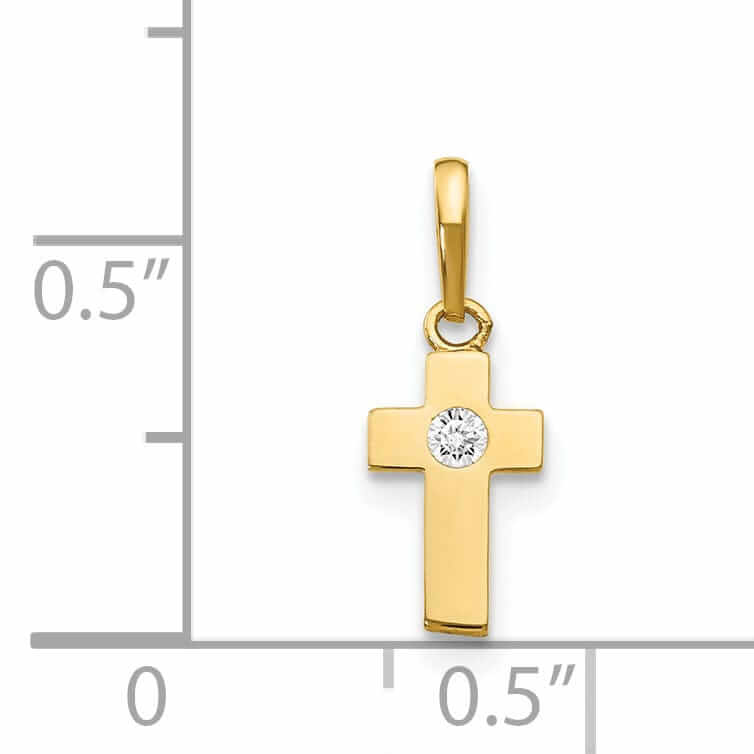 14k CZ Childrens Cross Pendant