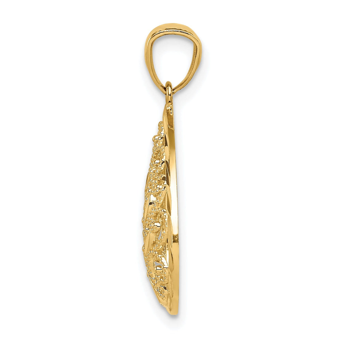 14k Yellow Gold Small Filigree Teardrop Pendant