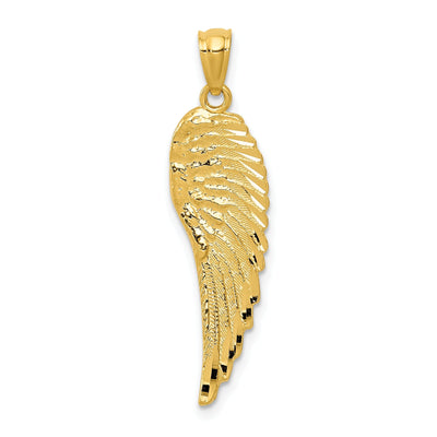 14K Yellow Gold Polished Textured Finish Men's Angel Wing Pendant at $ 72.78 only from Jewelryshopping.com