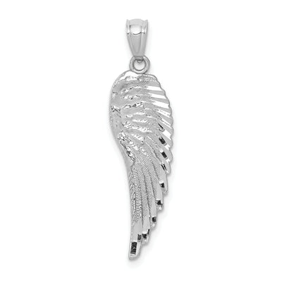 14K White Gold Polished Textured Finish Men's Angel Wing Pendant at $ 71.74 only from Jewelryshopping.com