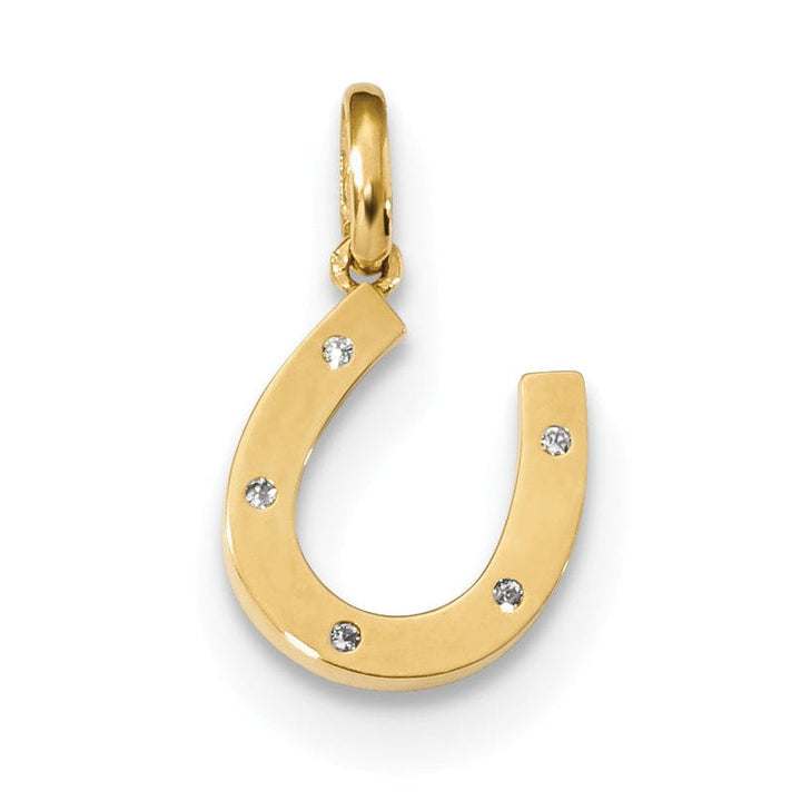 14k Yellow Gold Childrens Horseshoe Pendant