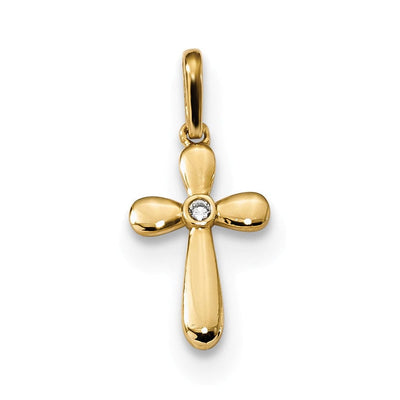 14k Yellow Gold Childrens C.Z Cross Pendant at $ 43.59 only from Jewelryshopping.com