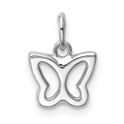 14k White Gold Casted Open Back Solid Polished Finish Cut-out Butterfly Charm Pendant at $ 56.64 only from Jewelryshopping.com