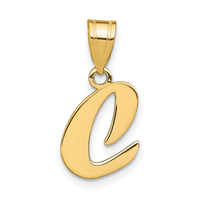 14k Yellow Gold Polished Finish Script Design Letter C Initial Pendant at $ 99.96 only from Jewelryshopping.com