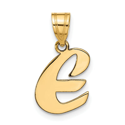 14k Yellow Gold Polished Finish Script Design Letter E Initial Pendant at $ 99.96 only from Jewelryshopping.com