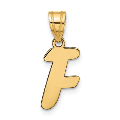 14k Yellow Gold Polished Finish Script Design Letter F Initial Pendant at $ 99.96 only from Jewelryshopping.com