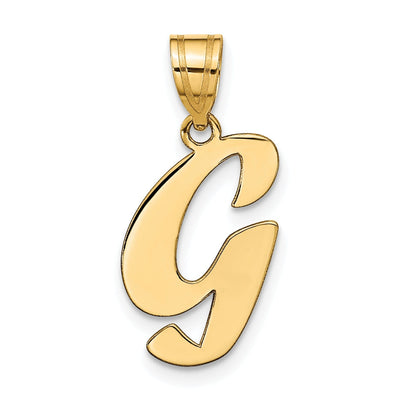 14k Yellow Gold Polished Finish Script Design Letter G Initial Pendant at $ 99.96 only from Jewelryshopping.com