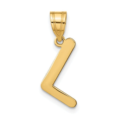 14k Yellow Gold Slanted Design Bubble Letter L Initial Pendant at $ 96.7 only from Jewelryshopping.com