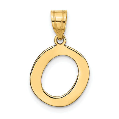 14k Yellow Gold Slanted Design Bubble Letter O Initial Pendant at $ 96.7 only from Jewelryshopping.com