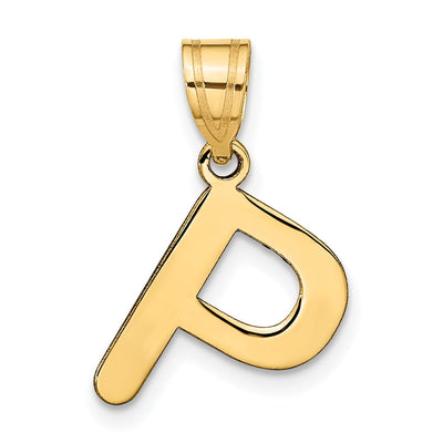 14k Yellow Gold Slanted Design Bubble Letter P Initial Pendant at $ 96.7 only from Jewelryshopping.com