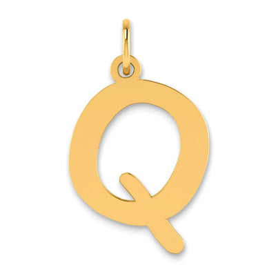14k Yellow Gold Slanted Design Bubble Letter Q Initial Pendant at $ 96.7 only from Jewelryshopping.com