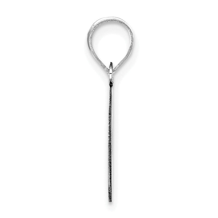 14k White Gold Slanted Design Bubble Letter O Initial Charm Pendant