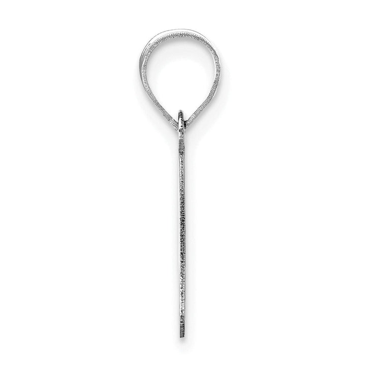 14k White Gold Slanted Design Bubble Letter P Initial Charm Pendant