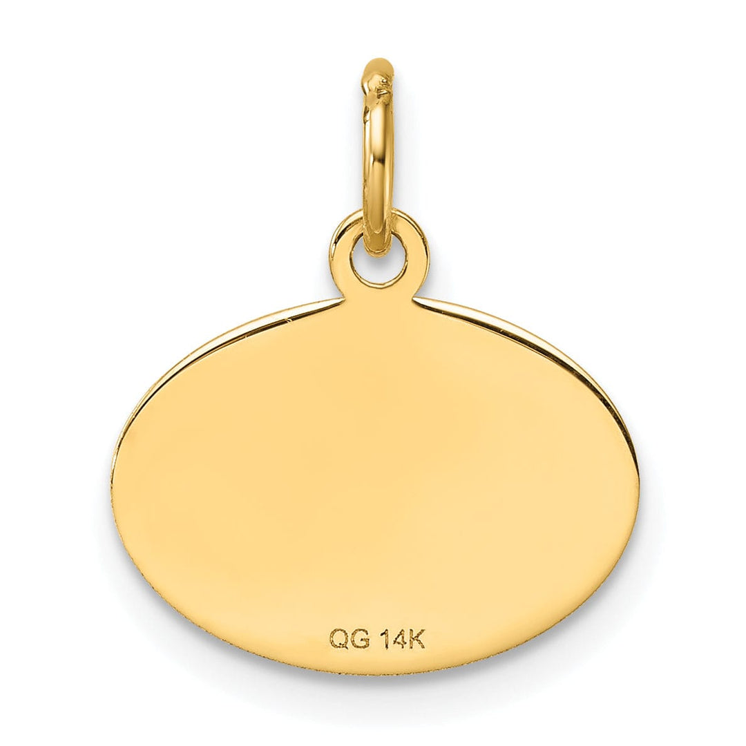 14K Yellow Gold Oval CLASS OF 2023 Charm - Polished Finish