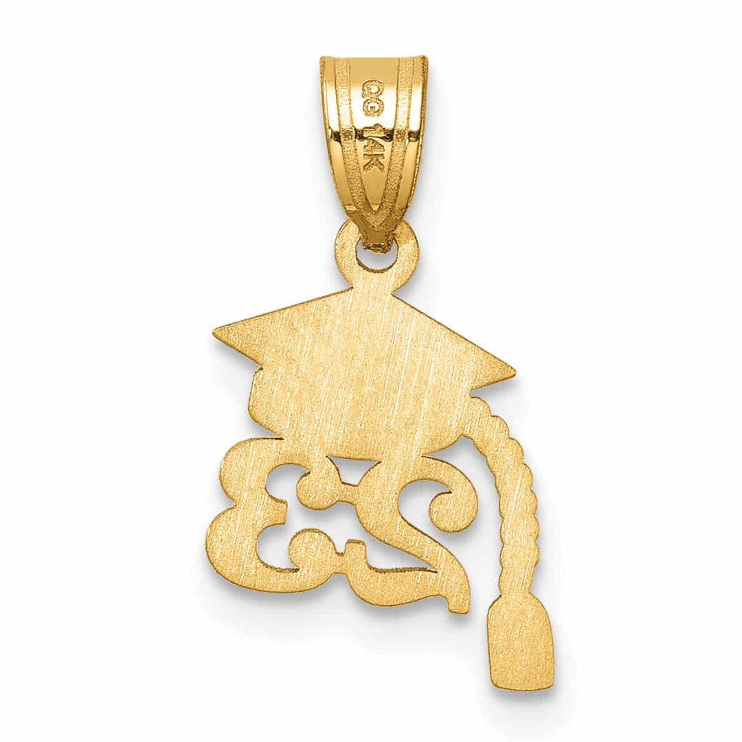 14K Gold Graduation Cap '23 Charm with Dangling Tassel, Unisex