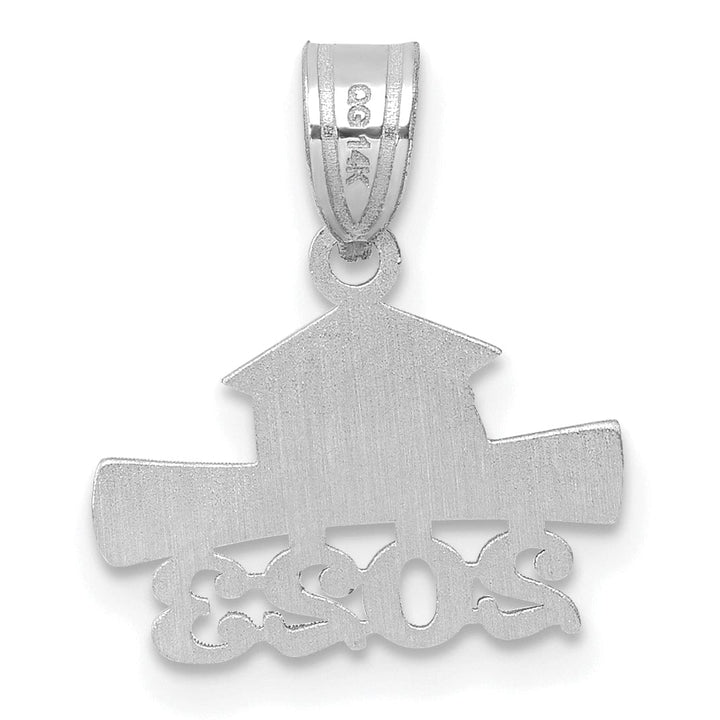 14K White Gold 2023 Grad Cap & Diploma Charm, Unisex, Polished