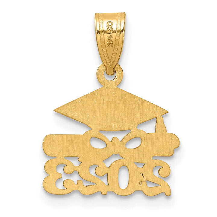 14K Gold Graduation Cap Diploma 2023 Charm, Unisex, Polished Finish