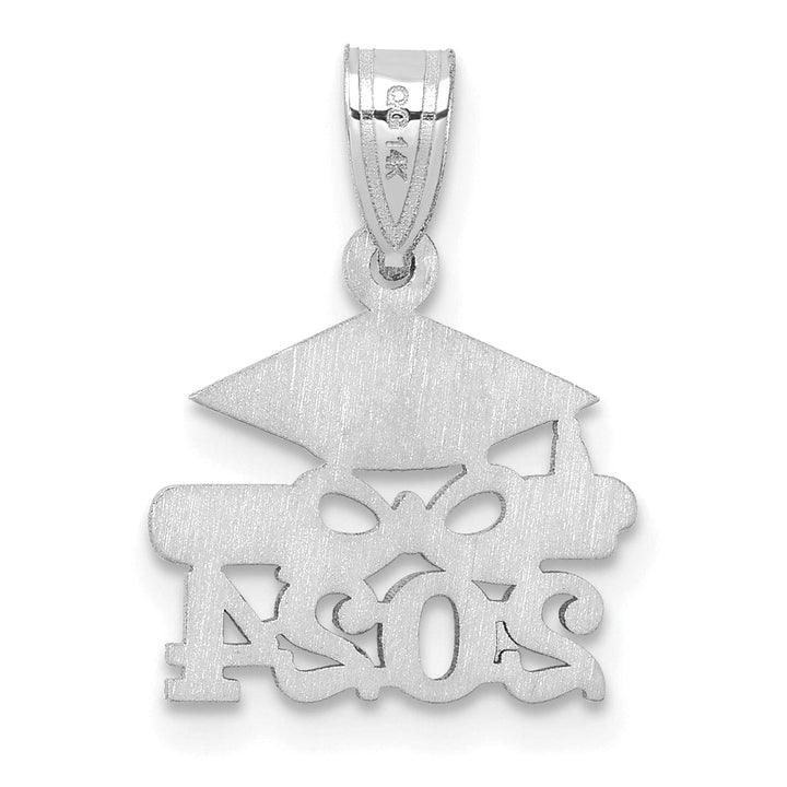 14K White Gold Grad Cap & Diploma 2024 Charm, Unisex Gift