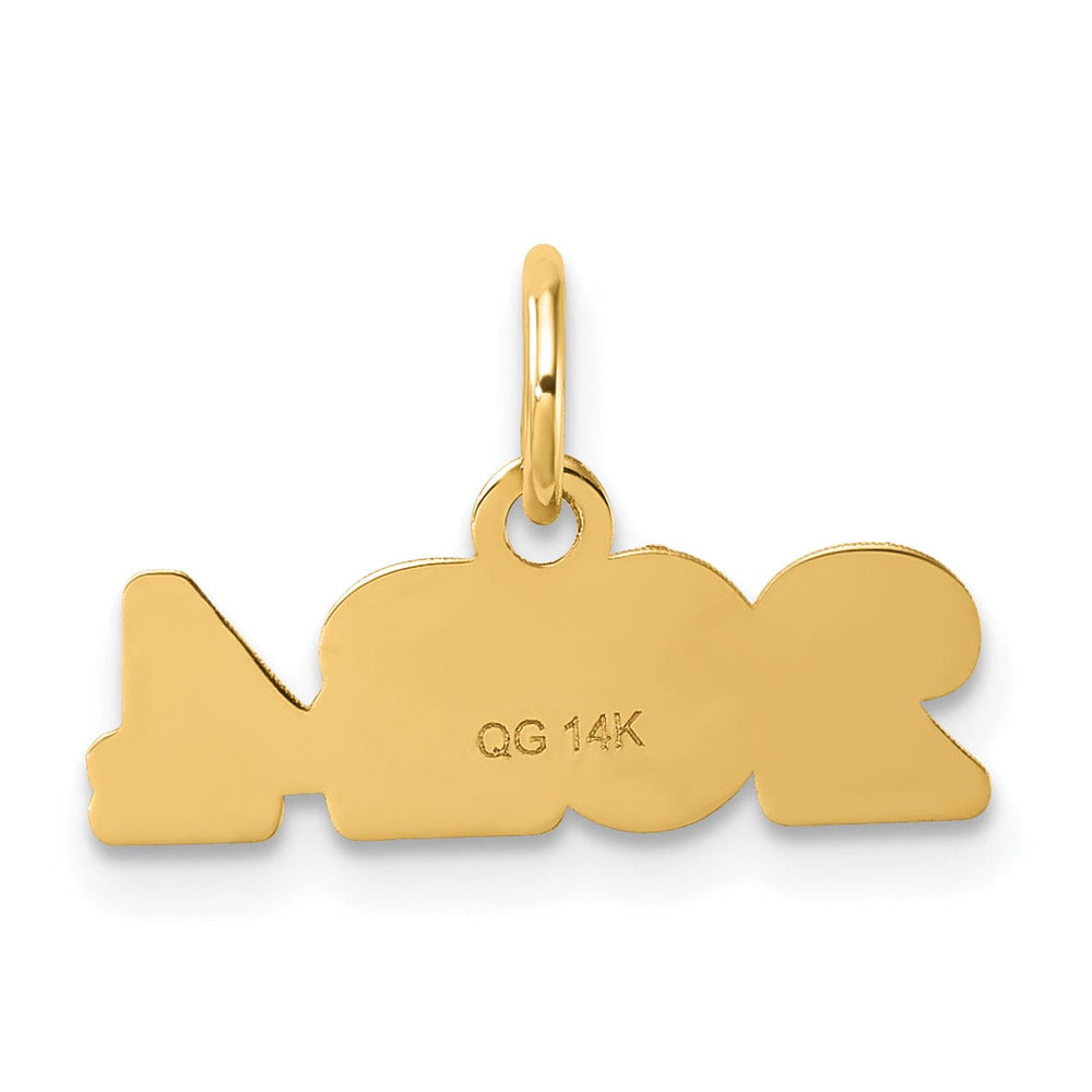 14K Yellow Gold Satin & Polished Horizontal 2024 Charm, Unisex Design