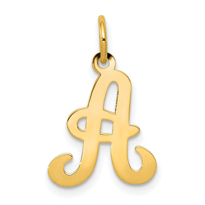 14k Yellow Gold Polished Fancy Initial A Charm