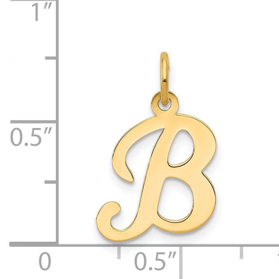 14k Yellow Gold Polished Fancy Initial B Charm