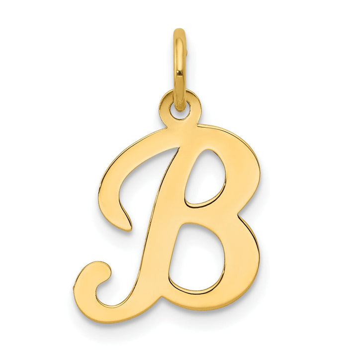 14k Yellow Gold Polished Fancy Initial B Charm