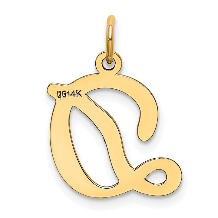 14k Yellow Gold Polished Fancy Initial D Charm