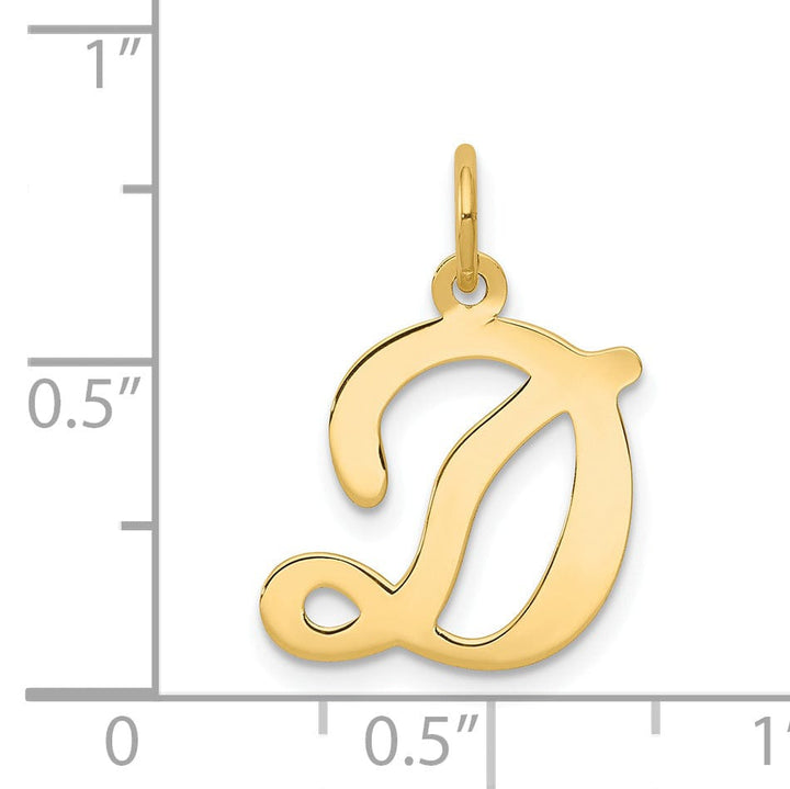 14k Yellow Gold Polished Fancy Initial D Charm