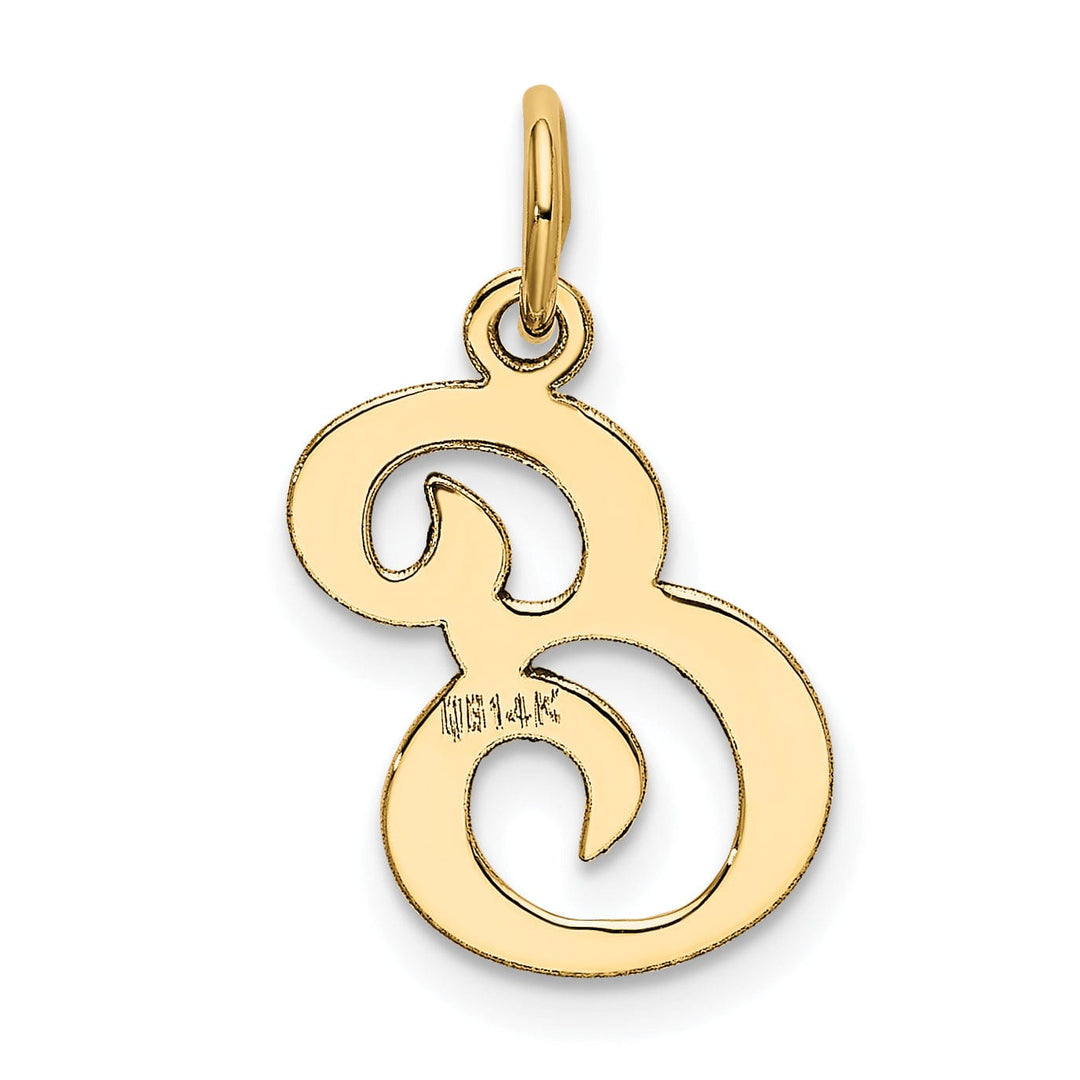 14k Yellow Gold Polished Fancy Initial E Charm