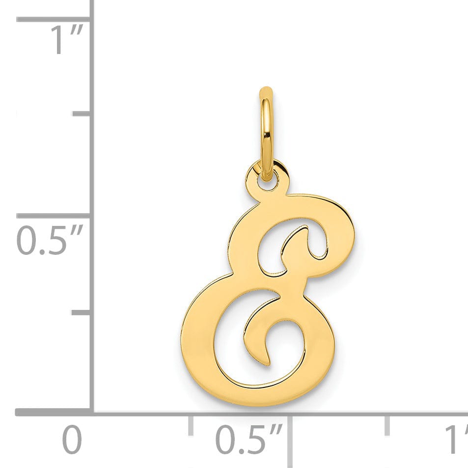 14k Yellow Gold Polished Fancy Initial E Charm