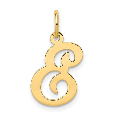 14k Yellow Gold Polished Fancy Initial E Charm