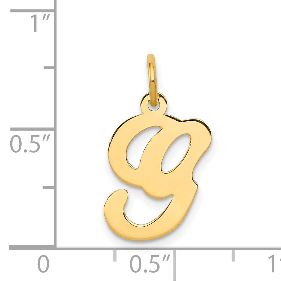 14k Yellow Gold Polished Fancy Initial G Charm