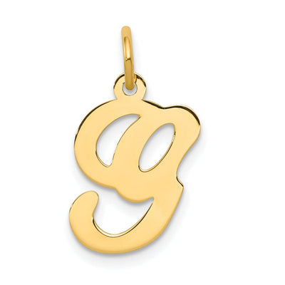 14k Yellow Gold Polished Fancy Initial G Charm