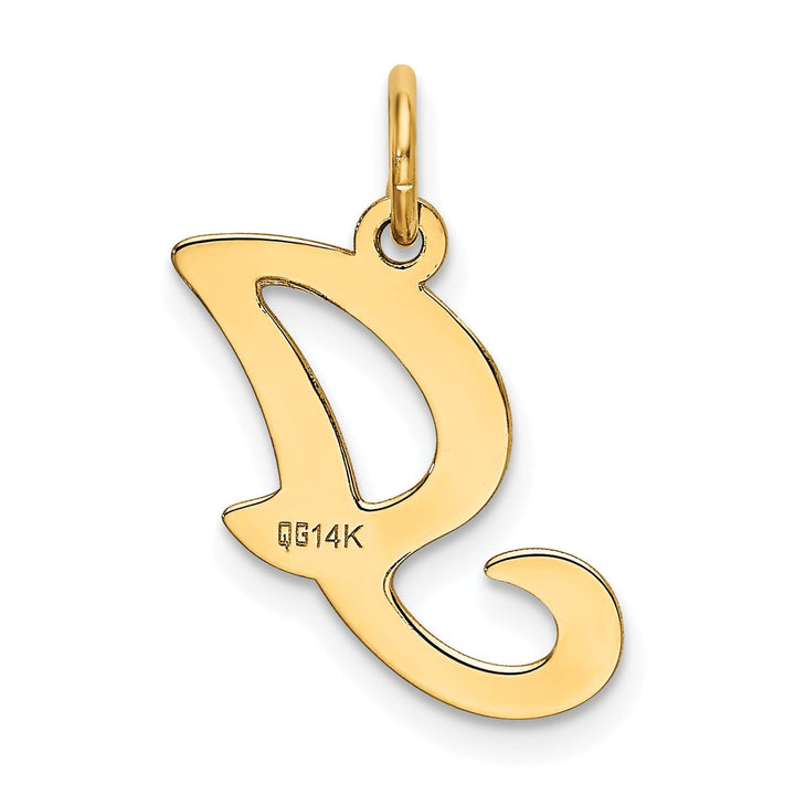 14k Yellow Gold Polished Fancy Initial I Charm