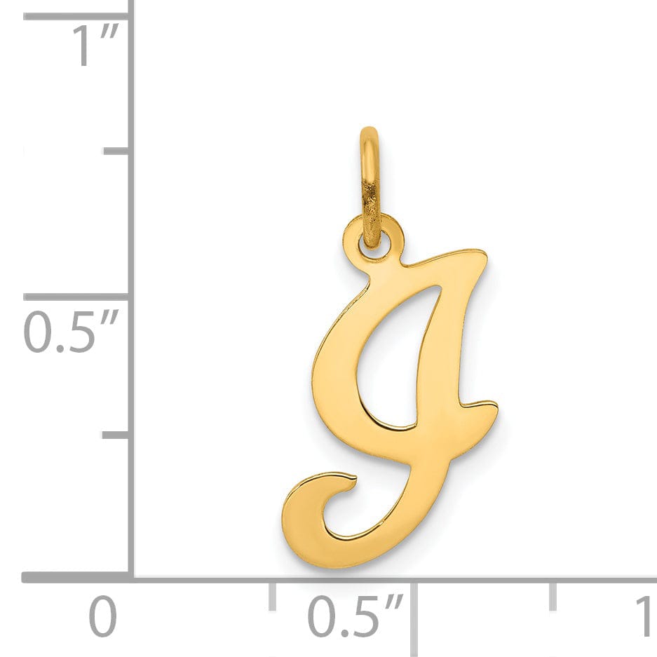 14k Yellow Gold Polished Fancy Initial I Charm