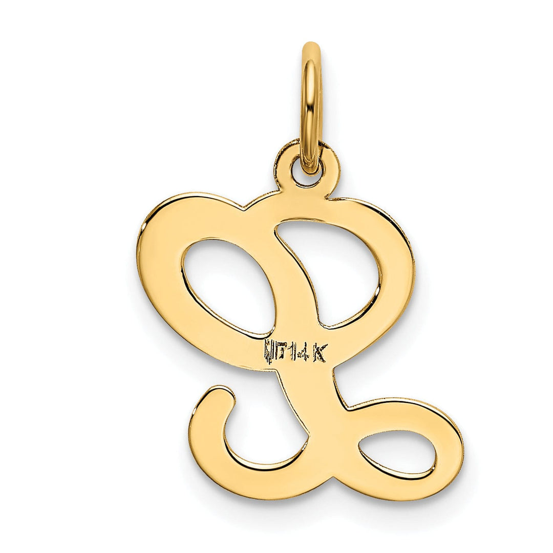 14k Yellow Gold Polished Fancy Initial L Charm