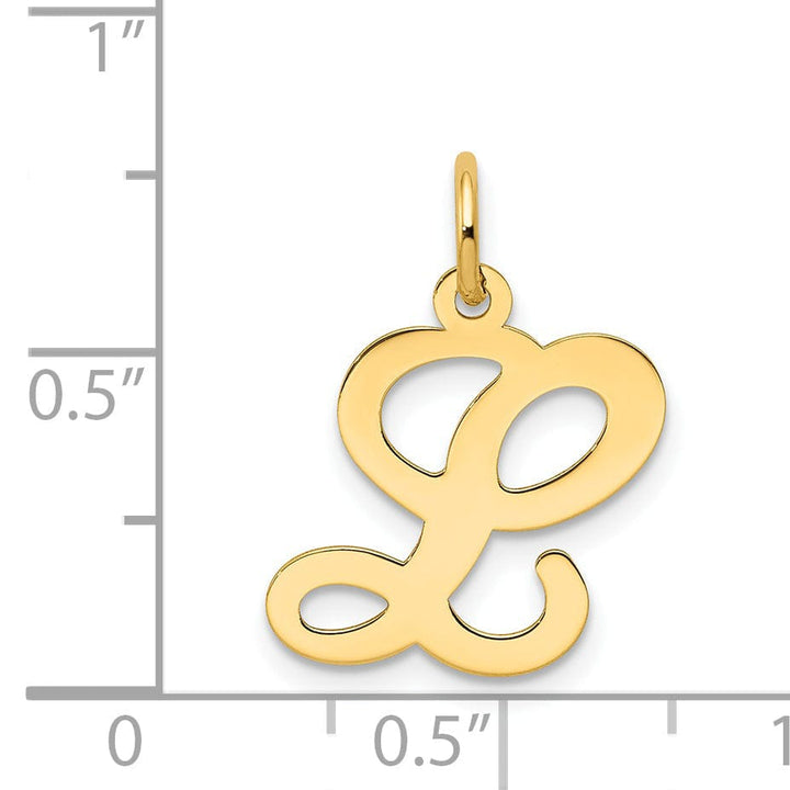 14k Yellow Gold Polished Fancy Initial L Charm