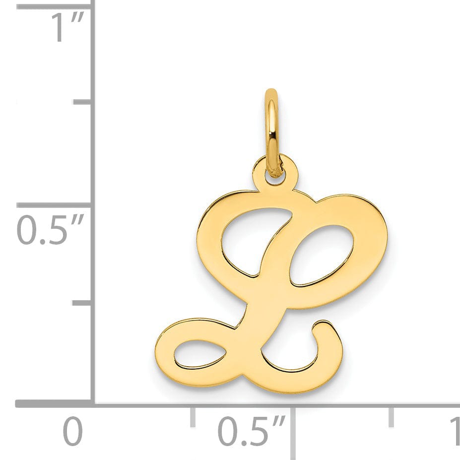 14k Yellow Gold Polished Fancy Initial L Charm