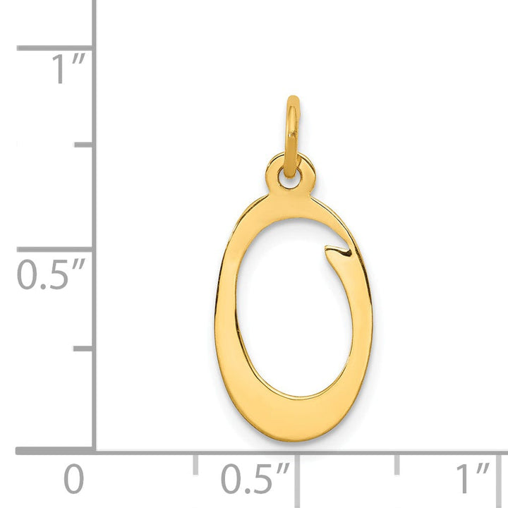 14k Yellow Gold Polished Fancy Initial O Charm